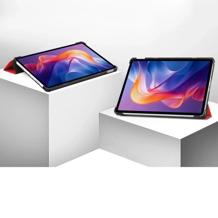 Etui z klapką Bizon Case Tab Croc do Xiaomi Redmi Pad 2, czerwone