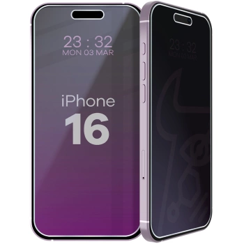 Prywatyzujące szkło hybrydowe Bizon Glass Mule Shadow do iPhone 16, matowe