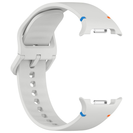 Silikonowy pasek Bizon Strap Watch Silicone G do Galaxy Watch 8 40 mm / 44 mm / 8 Classic 46 mm, jasnoszary