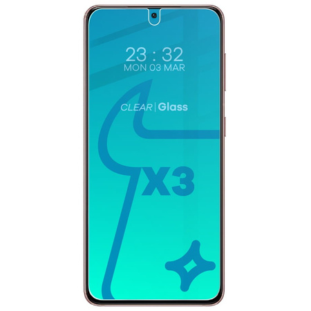 3x Szkło hartowane + szybka na aparat Bizon Glass Clear Pack do Galaxy S21 5G