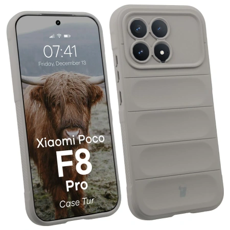 Pancerne etui Bizon Case Tur do Xiaomi POCO F8 Pro, jasnoszare