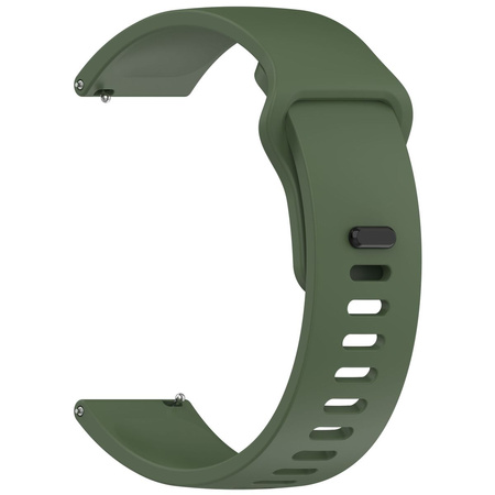 Pasek silikonowy do smartwatcha, Bizon Strap Watch Silicone Pro H, Quick Release 22 mm, ciemnozielony
