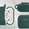 Silikonowe etui z karabińczykiem Bizon Case Headphone Silicone do AirPods 4, ciemnozielone