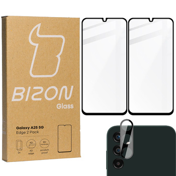 2x Szkło + szybka na aparat BIZON Edge 2 Pack do Galaxy A25 5G