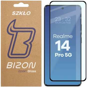 Szkło hartowane Bizon Glass Edge 3D do Realme 14 Pro 5G, czarna ramka