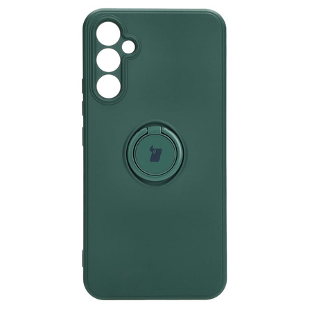 Etui Bizon Case Silicone Ring Sq do Galaxy A34 5G, ciemnozielone