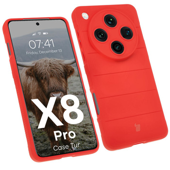 Pancerne etui Bizon Case Tur do Oppo Find X8 Pro, czerwone