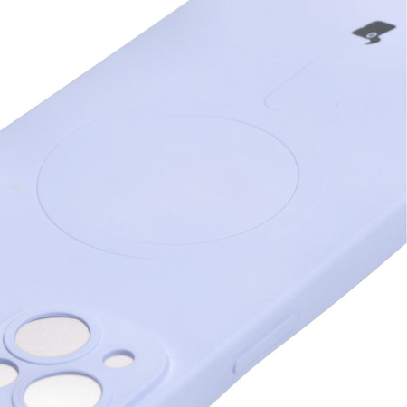 Etui silikonowe z pierścieniem magnetycznym Bizon Case Silicone Magnetic do iPhone 14 Plus, jasnofioletowe