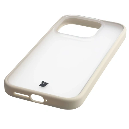 Etui Bizon Case Angelo do Xiaomi 17, półprzezroczyste z beżową ramką