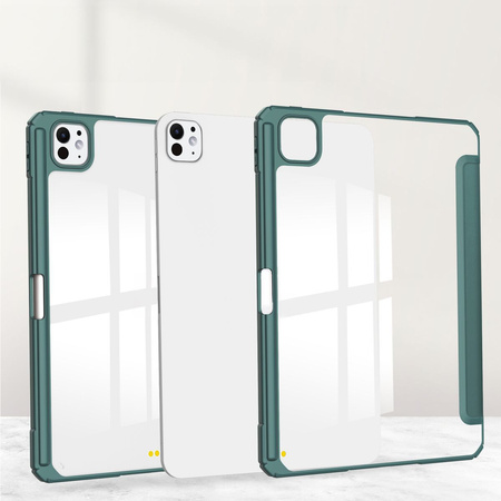 Etui Bizon Case Tab Clear Matt do iPad Pro 13" 2025 / 2024, ciemnozielone