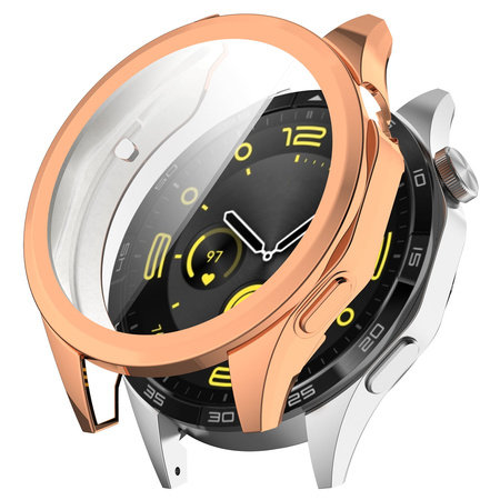 Etui Bizon Case Watch Felipe do Huawei Watch GT 4 46 mm, różowozłote