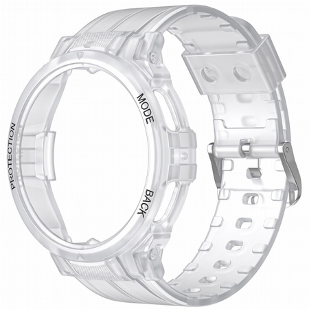 Etui z paskiem Bizon Strap + Case Watch Action Pro do Galaxy Watch 5 Pro 45 mm, przezroczyste