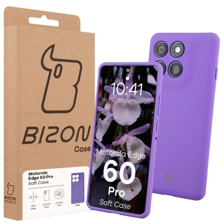 Silikonowe etui Bizon Soft Case do Motorola Edge 60 Pro, fioletowe