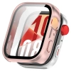 Etui ze szkłem do zegarka Bizon Case+Glass Watch do Huawei Watch Fit 4, satynowo różowe