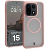 Etui z pierścieniem magnetycznym + szkło hartowane Bizon MatteO Pack do OnePlus 15, przydymione-jasnoróżowe
