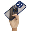 Etui z uchwytem na palec Bizon Case Hybrid Ring do Xiaomi 13 Pro, przydymione z granatową ramką