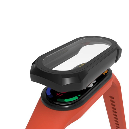 Etui ze szkłem Bizon Case AntiShock Set, Xiaomi Mi Band 7, czarne