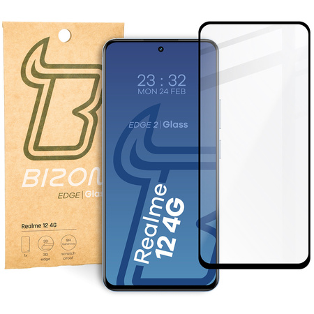 Szkło hartowane Bizon Glass Edge 2 do Realme 12 4G, czarna ramka