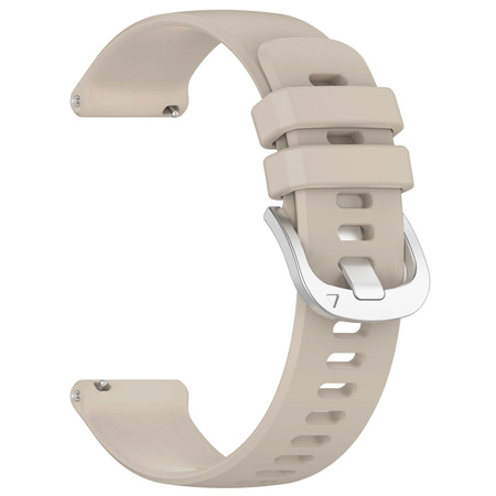 Pasek silikonowy do smartwatcha, Bizon Strap Watch Silicone Pro T, Quick Release 20 mm, jasnoszary