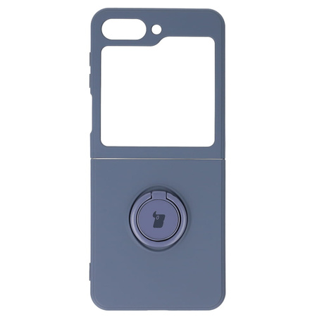 Etui Bizon Case Silicone Ring Sq do Galaxy Z Flip5, szare