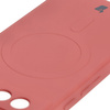 Silikonowe etui z pierścieniem magnetycznym Bizon Case Silicone Magnetic Sq do Google Pixel 8a, brudnoróżowe