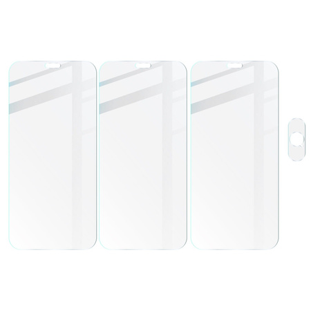 3x Szkło hartowane + szybka na aparat Bizon Glass Clear Pack do iPhone Xs Max