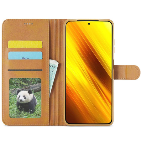 Etui Bizon Case Wallet do Xiaomi Poco X3 / NFC / Pro, jasnobrązowe