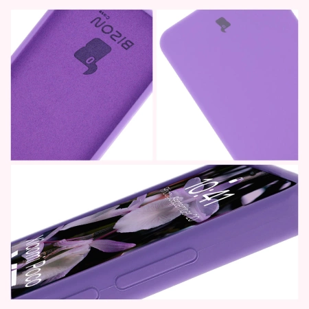 Silikonowe etui Bizon Soft Case do Xiaomi POCO X7 Pro, fioletowe