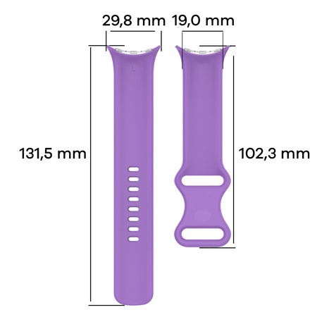 Silikonowy pasek Bizon Strap Watch Silicone S do Google Pixel Watch 3 (45mm), fioletowy
