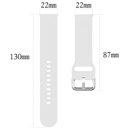 Pasek silikonowy do smartwatcha, Bizon Strap Watch Silicone Pro N, Quick Release 22 mm, biały