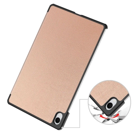 Etui z klapką Bizon Case Tab Croc do Galaxy Tab S11, różowozłote