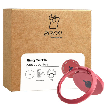Uchwyt na palec Bizon Accessories Ring Turtle uniwersalny, różowe