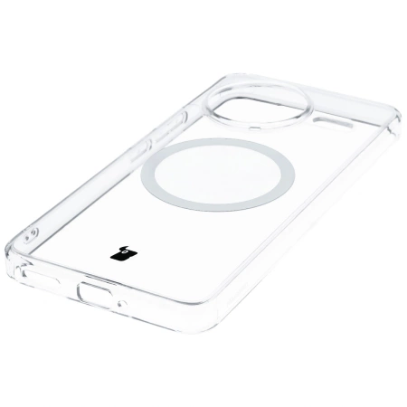 Etui z pierścieniem magnetycznym Bizon Case CrystalO do Xiaomi POCO F7 Ultra, przezroczyste