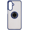 Etui z uchwytem na palec Bizon Case Hybrid Ring do Galaxy A26 5G, przydymione z granatową ramką