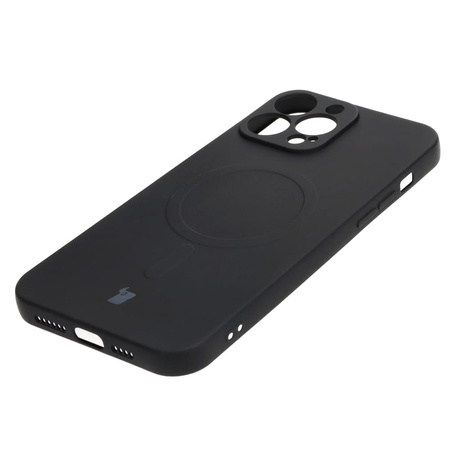 Etui silikonowe z pierścieniem magnetycznym Bizon Case Silicone Magnetic do iPhone 13 Pro Max, czarne
