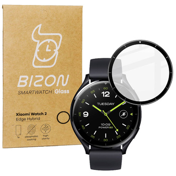 Szkło hybrydowe Bizon Glass Watch Edge Hybrid dla Xiaomi Watch 2, czarne