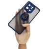 Etui z uchwytem na palec Bizon Case Hybrid Ring do Xiaomi 13 Pro, przydymione z granatową ramką