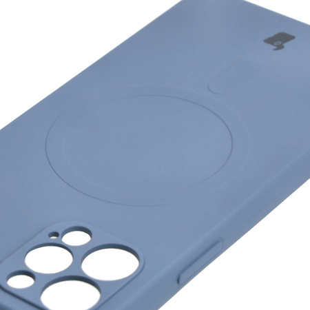 Etui silikonowe z pierścieniem magnetycznym Bizon Case Silicone Magnetic do iPhone 12 Pro, szare