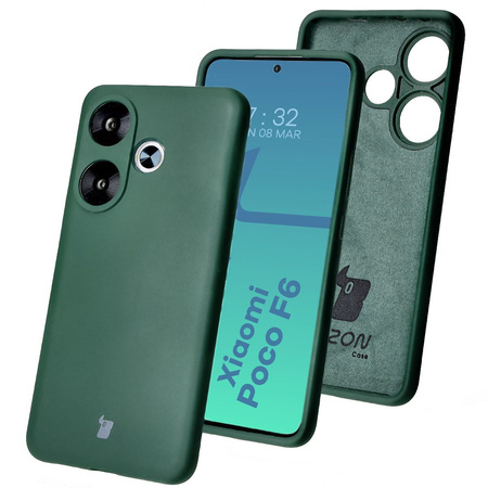 Silikonowe etui Bizon Soft Case do Xiaomi Poco F6, ciemnozielone