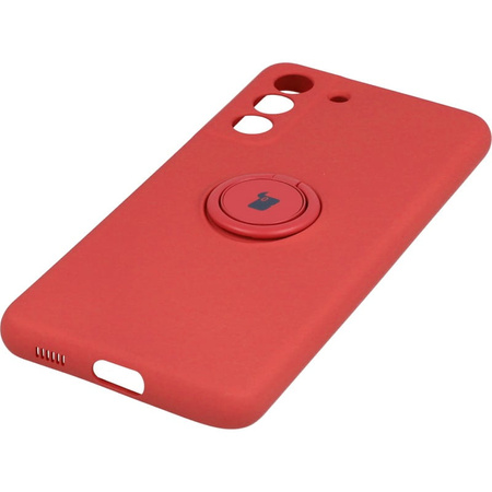 Etui Bizon Case Silicone Ring do Galaxy S21 FE, ciemny róż