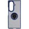 Etui z uchwytem na palec Bizon Case Hybrid Ring do Galaxy Z Fold7, przydymione z ciemnoniebieską ramką