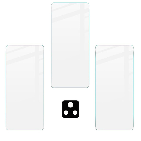 3x Szkło hartowane + szybka na aparat Bizon Glass Clear Pack do Xiaomi Poco F4