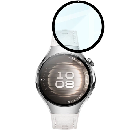 Szkło hybrydowe Bizon Glass Watch Edge Hybrid dla Huawei Watch 5 42 mm, czarne