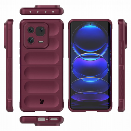 Pancerne etui Bizon Case Tur do Xiaomi 13 Pro, burgundowe