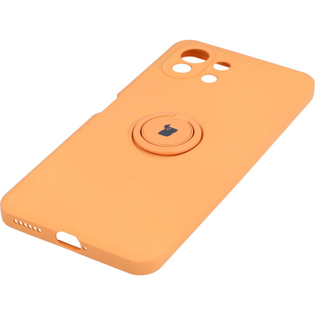 Etui Bizon Case Silicone Ring do Xiaomi Mi 11 Lite / 5G / 5G NE, pomarańczowe