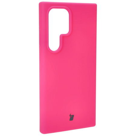 Silikonowe etui Bizon Soft Case do Galaxy S24 Ultra, neonowo-różowe