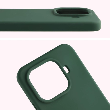 Silikonowe etui Bizon Soft Case do Xiaomi 15T Pro, ciemnozielone