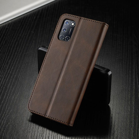 Etui Bizon Case Wallet do OPPO A54 5G / A93 5G/ A74 5G/ OnePlus Nord N200 5G, brązowe