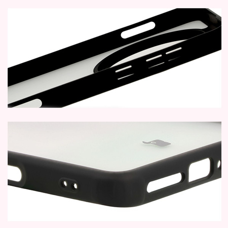 Etui Bizon Case Angelo do Oppo Find X8 Pro, półprzezroczyste z czarną ramką