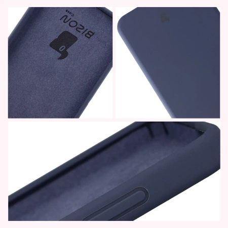 Silikonowe etui Bizon Soft Case do Galaxy S25 FE, ciemnoniebieskie